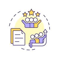 Increased accountability multi color concept icon. Business documentation, responsibility. Round shape line illustration. Abstract idea. Graphic design. Easy to use in infographic, presentation vector