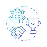 Factoring company reputation blue gradient concept icon. Industry expertise. Reliable service. Choosing company. Round shape line illustration. Abstract idea. Graphic design. Easy to use in article vector