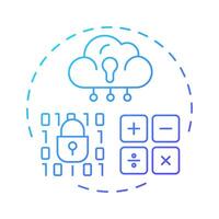 Homomorphic encryption blue gradient concept icon. Type of privacy enhancing technologies. Encrypted data. Round shape line illustration. Abstract idea. Graphic design. Easy to use in article vector