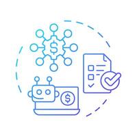 Outsourced accounts receivable blue gradient concept icon. Benefits of factoring. Administrative relief. Round shape line illustration. Abstract idea. Graphic design. Easy to use in article vector