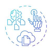 Synthetic data blue gradient concept icon. Type of privacy enhancing technologies. information. Round shape line illustration. Abstract idea. Graphic design. Easy to use in article vector