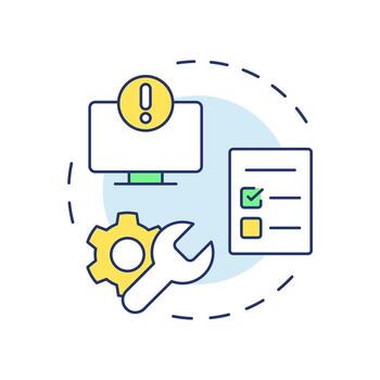 Exceptions management multi color concept icon. Checklist, compliance. Financial accountability. Round shape line illustration. Abstract idea. Graphic design. Easy to use in infographic, presentation vector