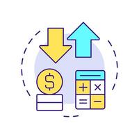 Accruals for expenses and revenue multi color concept icon. Accounting calculation. Round shape line illustration. Abstract idea. Graphic design. Easy to use in infographic, presentation vector