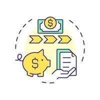 Cash flow statement multi color concept icon. Accounting documentation, financial. Round shape line illustration. Abstract idea. Graphic design. Easy to use in infographic, presentation vector