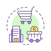 Assets multi color concept icon. Business investment, property. Resources management, corporate. Round shape line illustration. Abstract idea. Graphic design. Easy to use in infographic, presentation vector