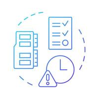 Storage limitation blue gradient concept icon. GDPR Principle. Retaining data only for necessary period. Round shape line illustration. Abstract idea. Graphic design. Easy to use in article vector