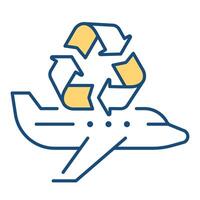 Aircraft reclamation RGB color icon. Airplane reuse, engineering. Aviation services, transport management. Isolated illustration. Simple filled line drawing. Editable stroke vector