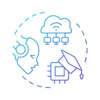 federado aprendizaje azul degradado concepto icono. intimidad mejorando tecnologías. descentralizado máquina aprendiendo. redondo forma línea ilustración. resumen idea. gráfico diseño. fácil a utilizar en artículo vector