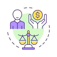 Equity multi color concept icon. Assets management, business. Legislation, compliance. Round shape line illustration. Abstract idea. Graphic design. Easy to use in infographic, presentation vector