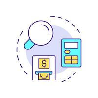 Bank reconciliation multi color concept icon. Banking statement, accounting bill. Round shape line illustration. Abstract idea. Graphic design. Easy to use in infographic, presentation vector