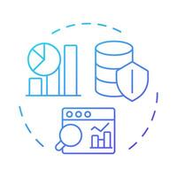 Quantitatively managed stage blue gradient concept icon. Data governance maturity model. Advanced analytics. Round shape line illustration. Abstract idea. Graphic design. Easy to use in article vector