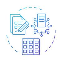 Defined stage blue gradient concept icon. Data governance maturity model. Standardized processes and guidelines. Round shape line illustration. Abstract idea. Graphic design. Easy to use in article vector