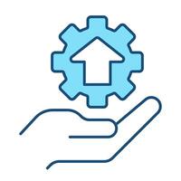 Efficiency improve RGB color icon. Productivity boost, workflow optimization. Performance improvement, increase. Isolated illustration. Simple filled line drawing. Editable stroke vector