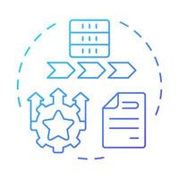 Optimizing stage blue gradient concept icon. Data governance maturity model. Continuous improvement. Round shape line illustration. Abstract idea. Graphic design. Easy to use in article vector