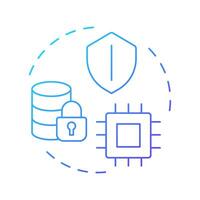 Trusted execution environments blue gradient concept icon. Privacy enhancing technologies. Secure data processing. Round shape line illustration. Abstract idea. Graphic design. Easy to use in article vector