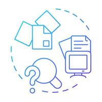 Initial stage blue gradient concept icon. Data governance maturity model. Disorganized data management. Round shape line illustration. Abstract idea. Graphic design. Easy to use in article vector