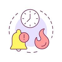 Time pressures multi color concept icon. Workflow management, deadline. Urgency, planning. Round shape line illustration. Abstract idea. Graphic design. Easy to use in infographic, presentation vector