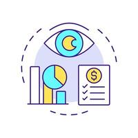 Financial statement review multi color concept icon. Accounting monitoring, control. Round shape line illustration. Abstract idea. Graphic design. Easy to use in infographic, presentation vector