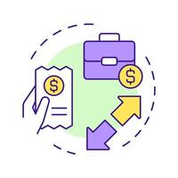Expenses multi color concept icon. Corporate cost, business. Accounting statement. Round shape line illustration. Abstract idea. Graphic design. Easy to use in infographic, presentation vector