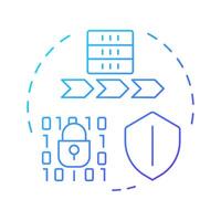 Integrity and confidentiality blue gradient concept icon. GDPR Principle. Secure and reliable data processing. Round shape line illustration. Abstract idea. Graphic design. Easy to use in article vector