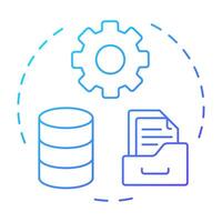 Managed stage blue gradient concept icon. Data governance maturity model. Structured data oversight. Round shape line illustration. Abstract idea. Graphic design. Easy to use in article vector
