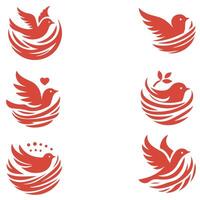 Perch Point nesting bird collection logo vector