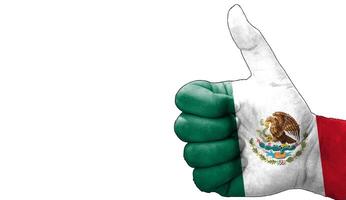 thumbs up in approval with the mexican flag painted photo