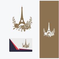 Charm eiffel tower logo vector