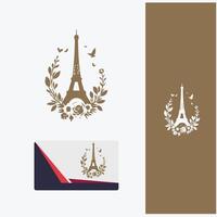 Parisian Skyline eiffel tower logo vector