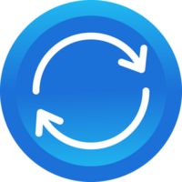 A blue circular icon with an arrow pointing to the left png