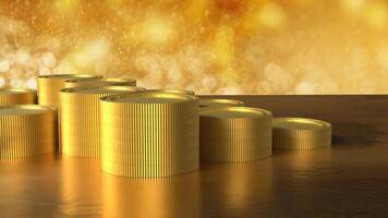 The Gold coins for earn or Business concept 3d rendering. photo