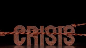 The Rusty crisis text for Business or Background concept 3d rendering. photo