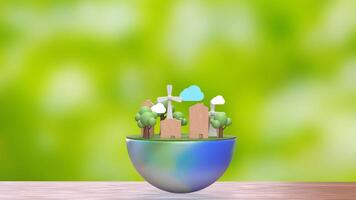 The environment on half earth for eco concept 3d rendering. photo