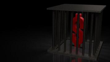 The dollar symbol in cage for Business concept 3d rendering. photo