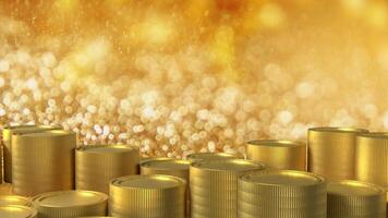 The gold coins on bokeh background for Business concept 3d rendering. photo