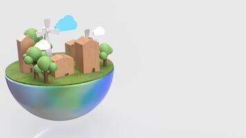 The environment on half earth for eco concept 3d rendering. photo