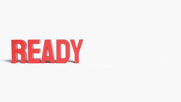 The ready red text on white background 3d rendering. photo