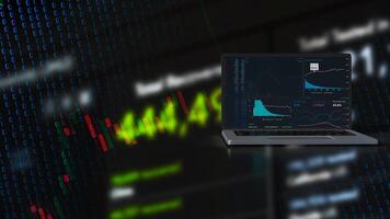 The notebook and chart for Business concept 3d rendering. photo