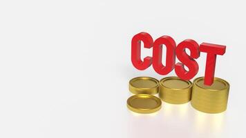 The Cost text and coins for Business concept 3d rendering. photo