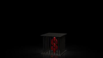 The dollar symbol in cage for Business concept 3d rendering. photo