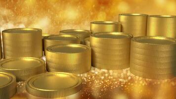 The gold coins on bokeh background for Business concept 3d rendering. photo