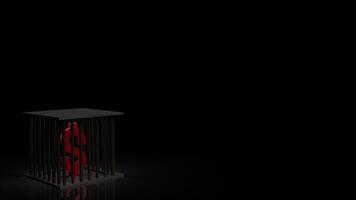 The dollar symbol in cage for Business concept 3d rendering. photo