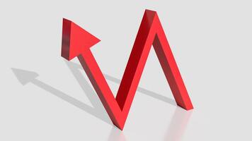 The red wave arrow for Business concept 3d rendering. photo