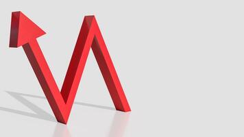 The red wave arrow for Business concept 3d rendering. photo