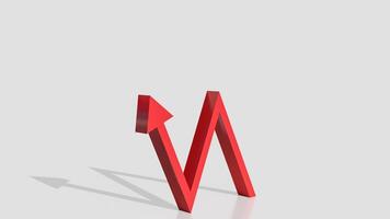 The red wave arrow for Business concept 3d rendering. photo