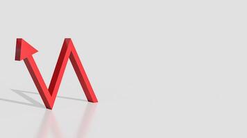 The red wave arrow for Business concept 3d rendering. photo