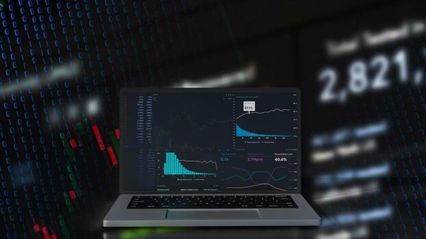 el cuaderno y gráfico para negocio concepto 3d representación. foto