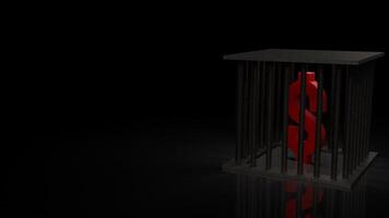 The dollar symbol in cage for Business concept 3d rendering. photo