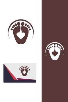 huellas bebé pies logo vector