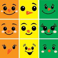Snowman face clipart, snowman face art vector